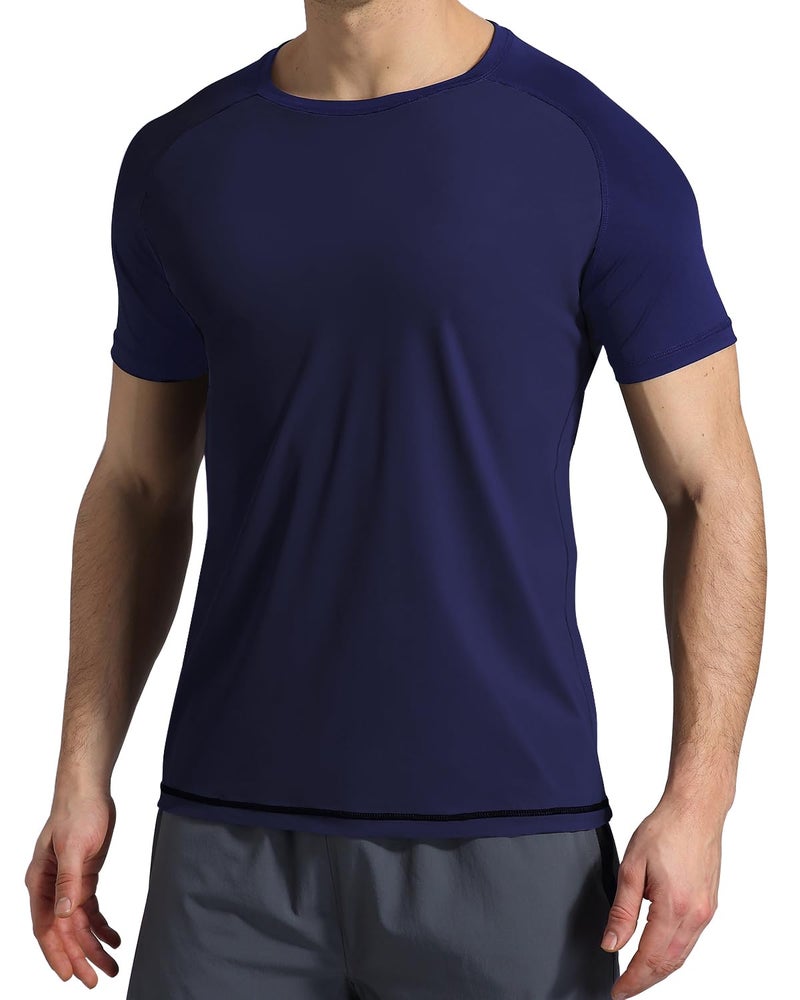 VAYAGER Men's Swim Shirts Rash Guard UPF 50+ T Shirts Quick Dry Loose Fit Water Surfing Shirt(Navy-XL) - Image 1